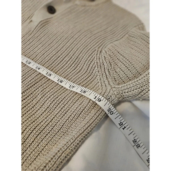 Timberland Sweater Tan Beige 5 Button Up Shawl Collar Size S Outdoors Knit - Picture 4 of 7